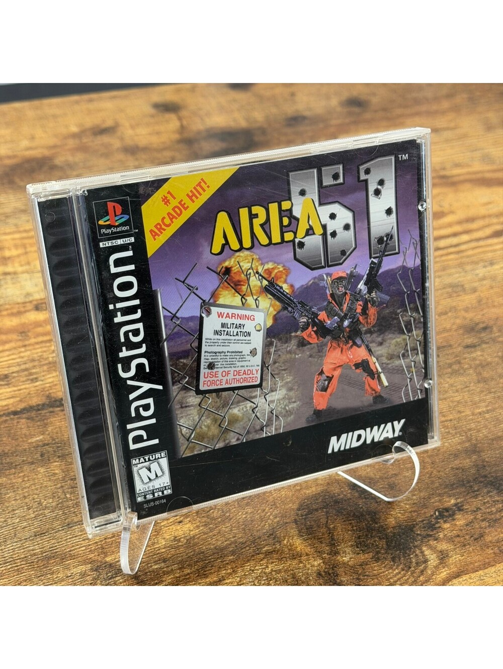 Vintage 1990s Area 51 Sony PlayStation 1 PS1 1996 Black Label Midway Shooter